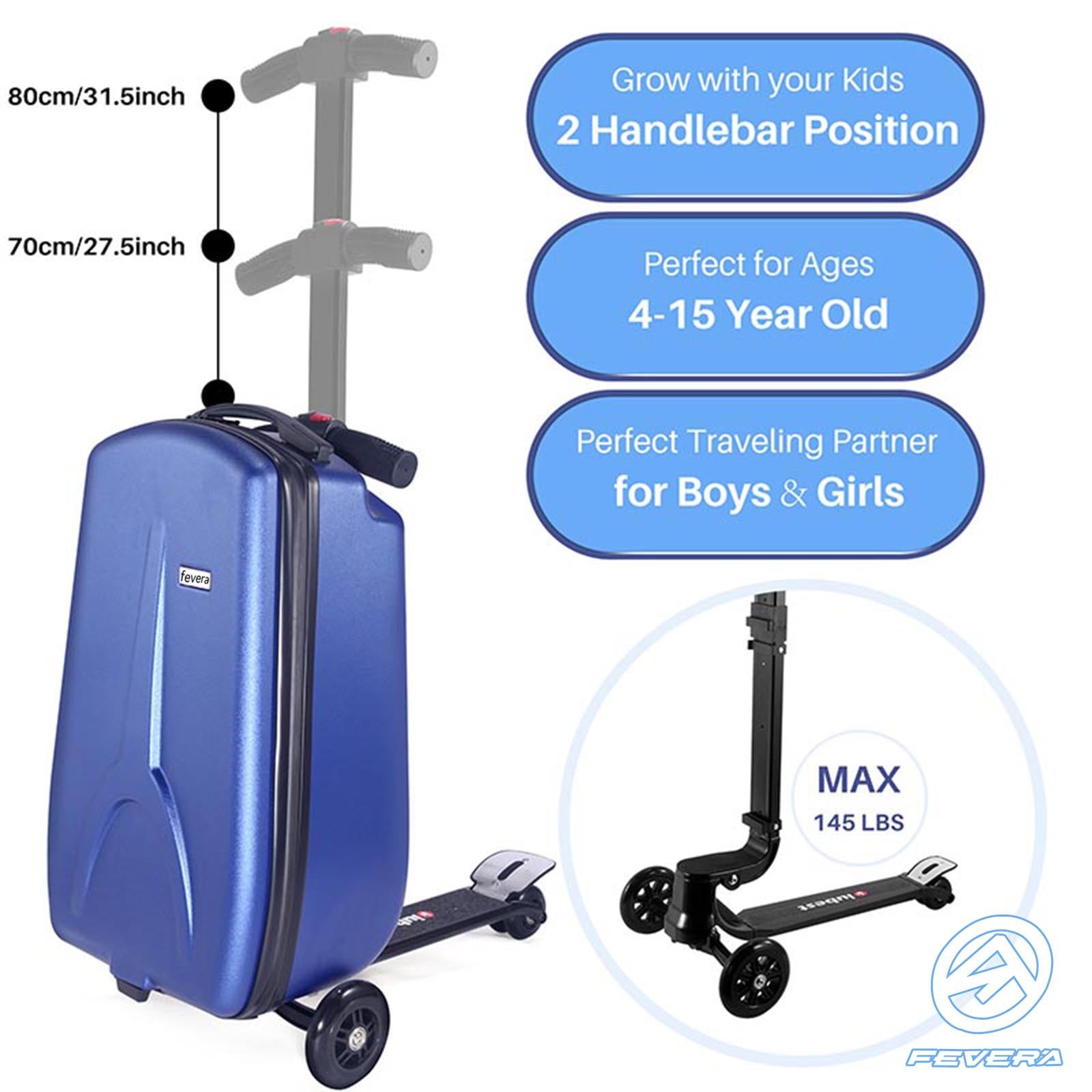 FEVERA Children's Scooter Luggage in Large Capacity