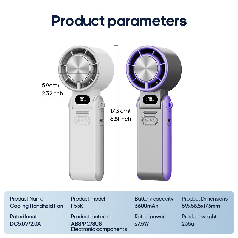 Handheld Foldable High-Speed Cooling Fan